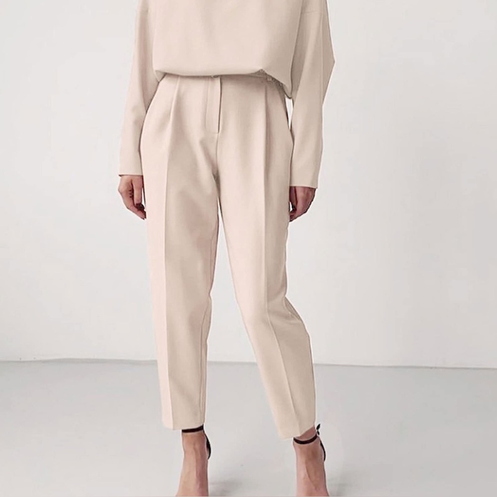 Meg Boutique pleated elastic waist cozy jersey pants